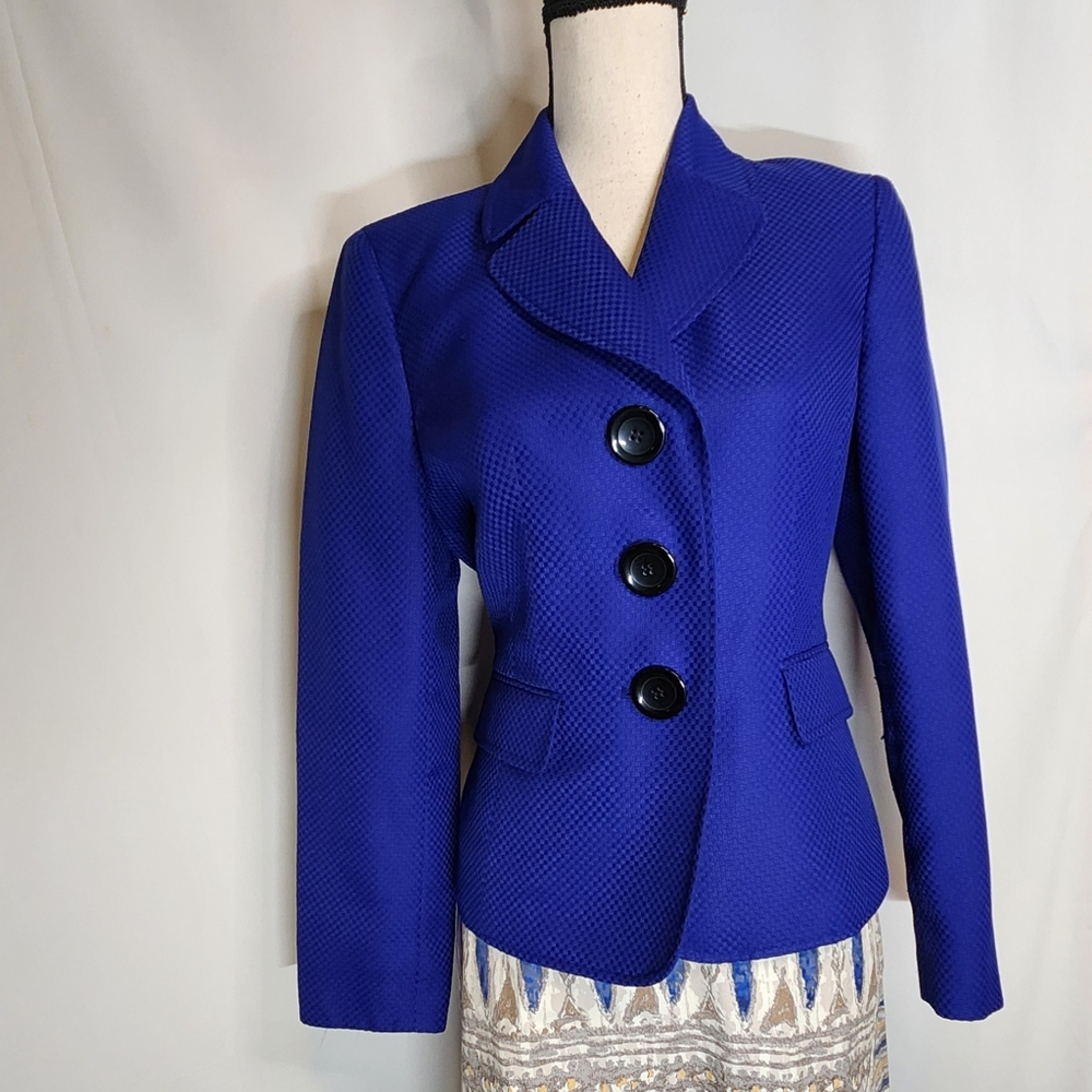 Women's Blue Textured Jacket